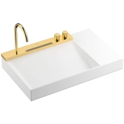 Hansgrohe Avalegra AquaUnit 78x48 Cm Bataryalı Beyaz-Parlak Altın Lavabo - 22473990 Hemen Al