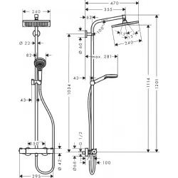 Hansgrohe Crometta E 240 Termostatik Banyo Bataryalı Duş Kolonu Hemen Al