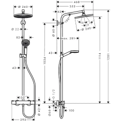 Hansgrohe Crometta S240 1jet Eco Termostatlı Duş Kolunu 27268000 Hemen Al