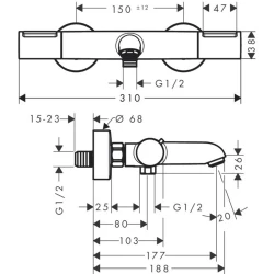 Hansgrohe Ecostat Element Mat Siyah Banyo Termostatı - 13347670 Hemen Al
