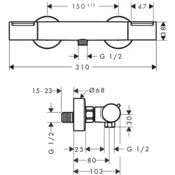 Hansgrohe Ecostat Element Mat Siyah Duş Termostatı - 13346670 Hemen Al