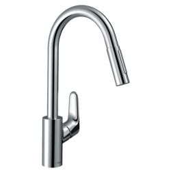 Hansgrohe Focus Tek kollu Mutfak Bataryası 240 Çekilebilir Çıkış Ucu Krom