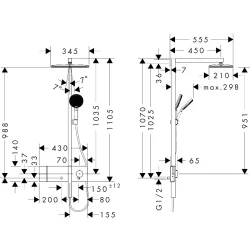 Hansgrohe Raindance Alive Q 210/340 1jet EcoSmart Duş Kolonu - 24581000 Hemen Al
