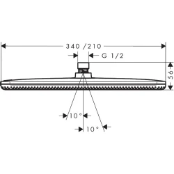 Hansgrohe Raindance Alive Q 210/340 1jet Mat Siyah-Krom Tepe Duşu - 24530340 Hemen Al