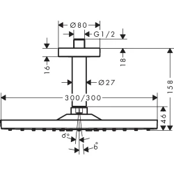 Hansgrohe Raindance E 300 1jet Tavan Bağlantılı Satin Beyaz Tepe Duşu 26250700 Hemen Al