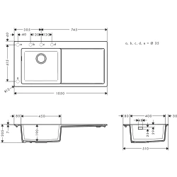 Hansgrohe S51 S5110-F450 Taş Gri Sağ Damlalıklı Ankastre Eviye 43330290 Hemen Al