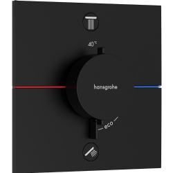 Hansgrohe ShowerSelect Comfort E Satin Siyah 2 Çıkış İçin Ankastre Termostatik Banyo Bataryası 15572670