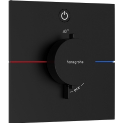 Hansgrohe ShowerSelect Comfort E Satin Siyah 1 Çıkış İçin Ankastre Termostatik Banyo Bataryası 15571670