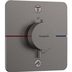 Hansgrohe ShowerSelect Comfort Q Mat Siyah Krom 2 Çıkış İçin Ankastre Termostatik Banyo Bataryası 15583340