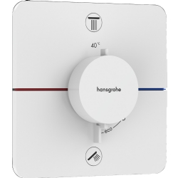 Hansgrohe ShowerSelect Comfort Q Satin Beyaz 2 Çıkış İçin Ankastre Termostatik Banyo Bataryası 15583700