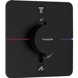 Hansgrohe ShowerSelect Comfort Q Satin Siyah 2 Çıkış İçin Ankastre Termostatik Banyo Bataryası 15583670