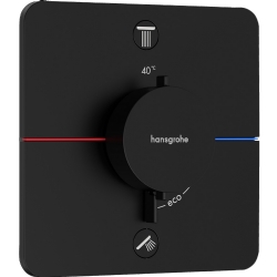 Hansgrohe ShowerSelect Comfort Q Satin Siyah 2 Çıkış İçin Ankastre Termostatik Banyo Bataryası 15583670