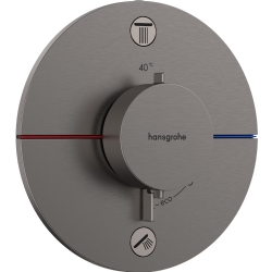 Hansgrohe ShowerSelect Comfort S Mat Siyah Krom 2 Çıkış İçin Ankastre Termostatik Banyo Bataryası 15556340