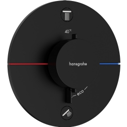 Hansgrohe ShowerSelect Comfort S Satin Siyah 2 Çıkış İçin Ankastre Termostatik Banyo Bataryası 15556670