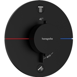 Hansgrohe ShowerSelect Comfort S Satin Siyah 2 Çıkış İçin Ankastre Termostatik Banyo Bataryası 15554670