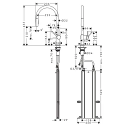 Hansgrohe Talis M54 210 2jet sBox Satin Siyah Eviye Bataryası 72801670 Hemen Al