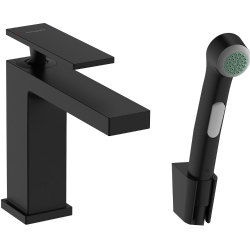 Hansgrohe Tecturis E Satin Siyah 110 Bidette El Duşu ve Duş Hortumu 160 Cm İle Tek Kollu Lavabo Bataryası 73210670