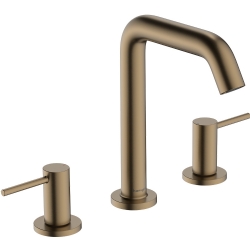 Hansgrohe Tecturis S 150 EcoSmart+ Bas-Aç Gider Seti İle Mat Bronz 3 Delikli Lavabo Bataryası 73330140