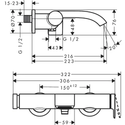 Hansgrohe Vivenis Tek Kollu Satin Siyah Banyo Bataryası 75420670 Hemen Al