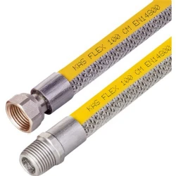 Kas 100 Cm Örgülü Doğalgaz Bağlantı Flexi Somun Nipel