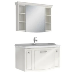 Kale Arte+ 100 Cm Parlak Beyaz Banyo Dolabı Takımı (Krom Kulp) Hemen Al