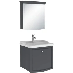 Kale Arte+ 65 Cm Mat Antrasit Banyo Dolabı Takımı (Krom Kulp) Hemen Al