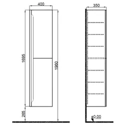 Kale Casilla 40 Cm Sepetsiz Satin Gri Boy Dolap (Sağ-Sol) Hemen Al