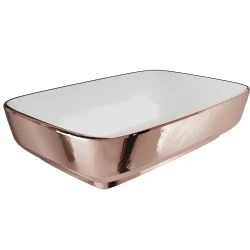 Kale Dove 2.0 60x40 Cm Beyaz-Bronz Dikdörtgen Çanak Lavabo Hemen Al