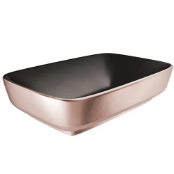 Kale Dove 2.0 60x40 Cm Mat Siyah-Bronz Dikdörtgen Çanak Lavabo Hemen Al