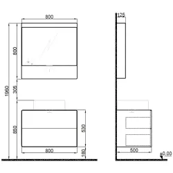 Kale Edge 80 Cm Antrasit-Mocha Perla Banyo Dolabı Takımı (Lavabo Hariç) Hemen Al