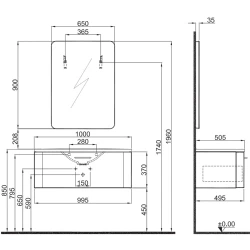 Kale Fold Pro 100 Cm Mat Siyah Banyo Dolabı Takımı Hemen Al