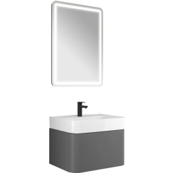 Kale Fold Pro 65 Cm Mat Gri Banyo Dolabı Takımı