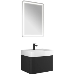 Kale Fold Pro 65 Cm Mat Siyah Banyo Dolabı Takımı