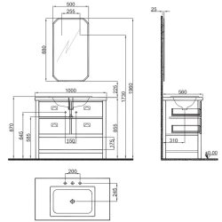 Kale Grandhome 100 Cm Mat Adaçayı Yeşili-Asteroid Banyo Dolabı Takımı (Mat Krom Kulp) Hemen Al