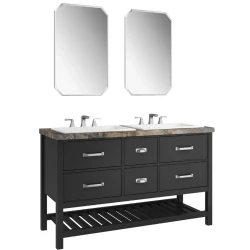 Kale Grandhome 140 Cm Mat Siyah-Asteroid Banyo Dolabı Takımı (Mat Krom Kulp) Hemen Al