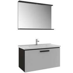 Kale Gris 100 Cm Siyah-Gri Banyo Dolabı Takımı