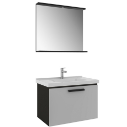 Kale Gris 80 Cm Siyah-Gri Banyo Dolabı Takımı