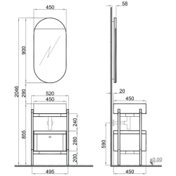 Kale Icon 2.0 50 Cm Kare Mat Beyaz Banyo Dolabı Takımı Hemen Al