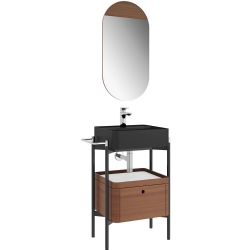 Kale Icon 2.0 50 Cm Kare Mat Siyah Banyo Dolabı Takımı