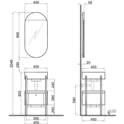 Kale Icon 2.0 50 Cm Yuvarlak Antrasit Banyo Dolabı Takımı Hemen Al