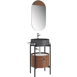 Kale Icon 2.0 50 Cm Yuvarlak Antrasit Banyo Dolabı Takımı