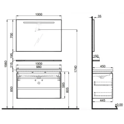 Kale Idea 2.0 100 Cm Pasifik A Çift Çekmeceli Banyo Dolabı Takımı 610100200532 Hemen Al