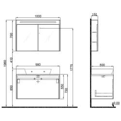 Kale Idea 2.0 100 Cm Parlak Antrasit Tek Çekmeceli Banyo Dolabı Takımı 610100200597 Hemen Al