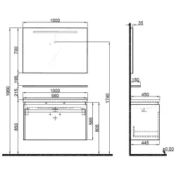 Kale Idea 2.0 100 Cm Parlak Antrasit Tek Çekmeceli Banyo Dolabı Takımı Hemen Al