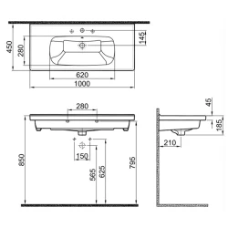 Kale Idea 2.0 100x45 Cm Etajerli Lavabo Hemen Al