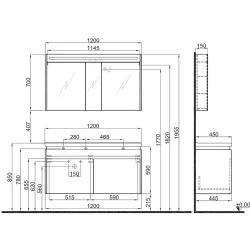 Kale Idea 2.0 120 Cm Sağ Etajer Lavabolu Parlak Beyaz Banyo Dolabı Takımı Hemen Al