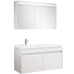 Kale Idea 2.0 120 Cm Sağ Etajer Lavabolu Parlak Beyaz Banyo Dolabı Takımı