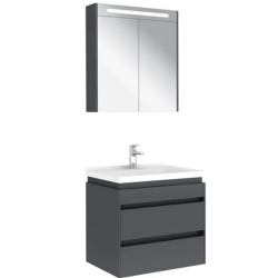 Kale Idea 2.0 65 Cm Parlak Antrasit Çift Çekmeceli Banyo Dolabı Takımı 610100200511