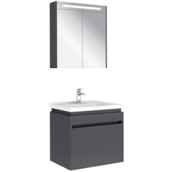 Kale Idea 2.0 65 Cm Parlak Antrasit Tek Çekmeceli Banyo Dolabı Takımı 610100200487