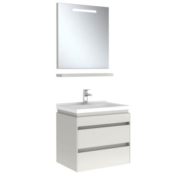 Kale Idea 2.0 65 Cm Parlak Beyaz Çift Çekmeceli Banyo Dolabı Takımı